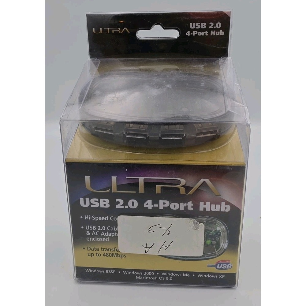 ULTRA USB 2.0 4-Port Hub High-Speed Connectivity ULT31106 New Sealed